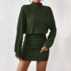 Elegant Autumn Winter Slim Intellectual Mini Dress