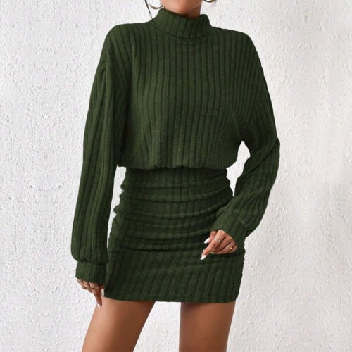 Elegant Autumn Winter Slim Intellectual Mini Dress
