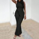 Plus Size Sexy Summer Sleeveless Top & Wide-Leg Casual Pants Two-Piece Set
