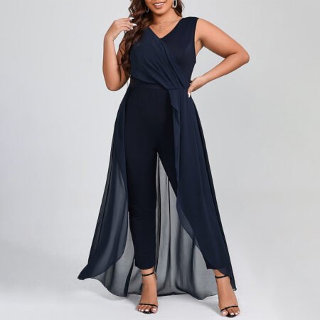 Plus Size Cozy Long Sleeve Casual Jumpsuit for Winter