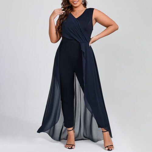 Plus Size Cozy Long Sleeve Casual Jumpsuit for Winter