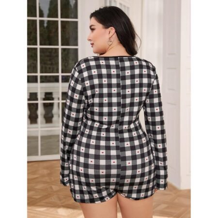 Plus Size Long Sleeve Pajama Jumpsuit for Women