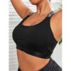 Plus Size Contrast Letter Print Beauty Back Sports Bra