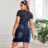 Plus Size Casual Denim Suspender Dress