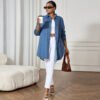 Stylish Plus Size Loose-Fit Denim Shacket