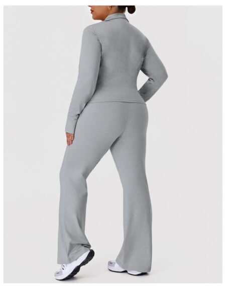 Plus Size Fall Winter Bell-Bottom Workout Set – Slim Fit Activewear