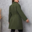 Plus Size Simple Elegant Solid Color Mid-Length Coat