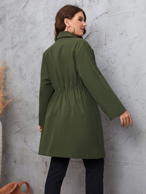 Plus Size Simple Elegant Solid Color Mid-Length Coat