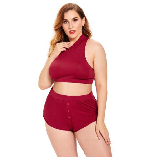 Plus Size Sexy Milk Silk Split Lingerie Sleepwear Outfit