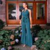 Halter Off Shoulder Slim Waist Evening Jumpsuit