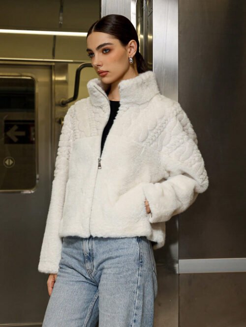 Luxe Faux Fur Turtleneck Women’s Winter Coat
