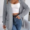 Casual Pocket Long Sleeve Knit Cardigan Coat