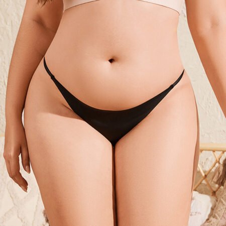 Plus Size Mid Waist Seamless Briefs with Breathable Cotton Crotch