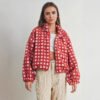 Women’s Autumn Winter Plush Red Plaid Coat
