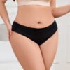 Plus Size Ice Silk Seamless Wave Edge Briefs with Cotton Crotch