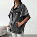 Relaxed Plus Size Denim Drop-Shoulder Jacket