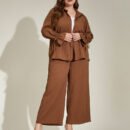 Plus Size Elegant Casual Loose Two-Piece Suit for Spring & Autumn