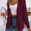 Casual Pocket Long Sleeve Knit Cardigan Coat