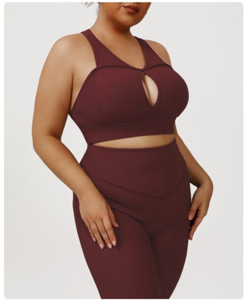 Plus Size High Waist Belly Control Yoga Set – Summer Fitness Wear