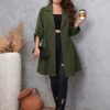 Plus Size Simple Elegant Solid Color Mid-Length Coat