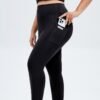 Plus Size High Waist Patchwork Yoga Pants with Pockets
