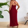 Plus Size Red High Waist Halter Dress