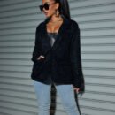 Plus Size Collared Shiny Office Cardigan Blazer