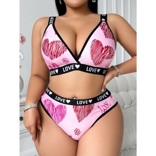 Plus Size Sexy Sports-Style Underwear Two-Piece Set