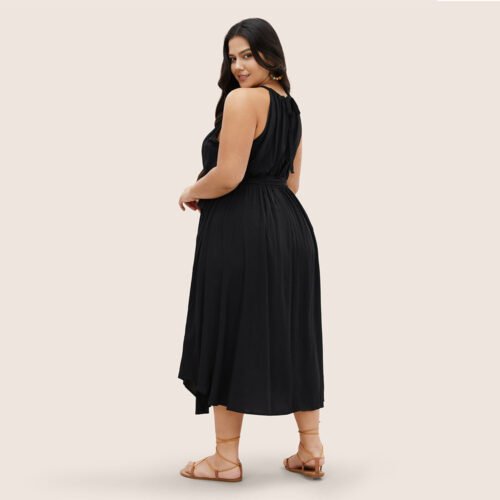 Plus Size V Neck Sleeveless Summer Beach Dress