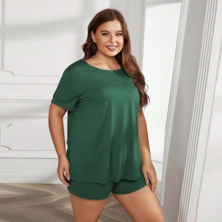 Plus Size Loose-Fit Summer Casual Pajama Two-Piece Set