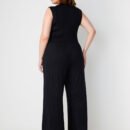 Plus Size Sleeveless Slimming Solid Color Jumpsuit Trousers