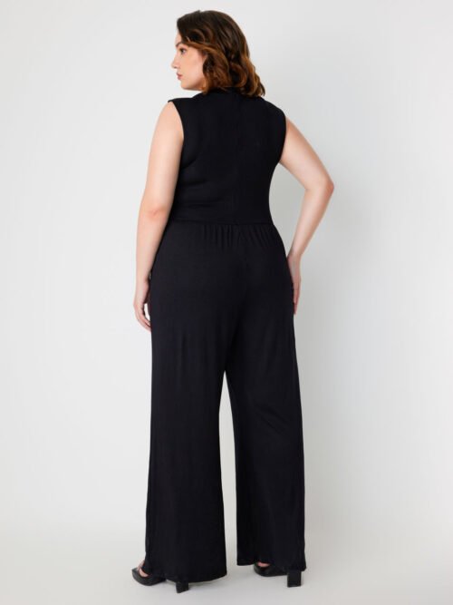 Plus Size Sleeveless Slimming Solid Color Jumpsuit Trousers
