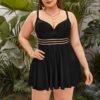 Plus Size High Waist Split Tankini Swimwear