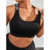 Plus Size Contrast Letter Print Beauty Back Sports Bra