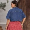 Chic Plus Size Lightweight Denim Short Coat – Spring & Summer